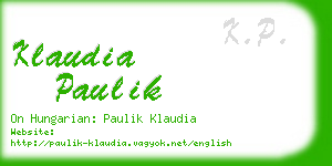 klaudia paulik business card